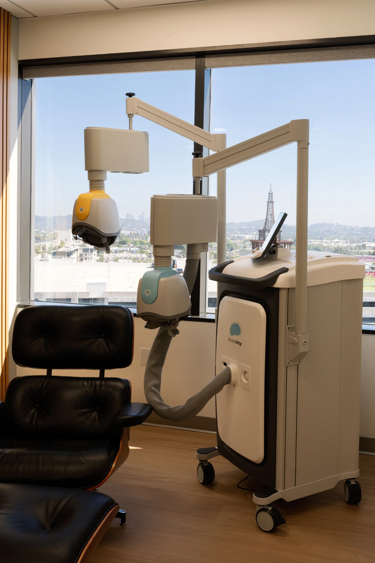 BrainsWay Deep TMS machine and treatment chair in Glendale office